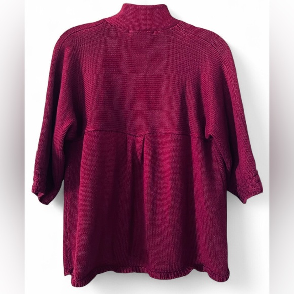 Sweaterworks Deep Red Open-Front Sweater/Large - Picture 2 of 4